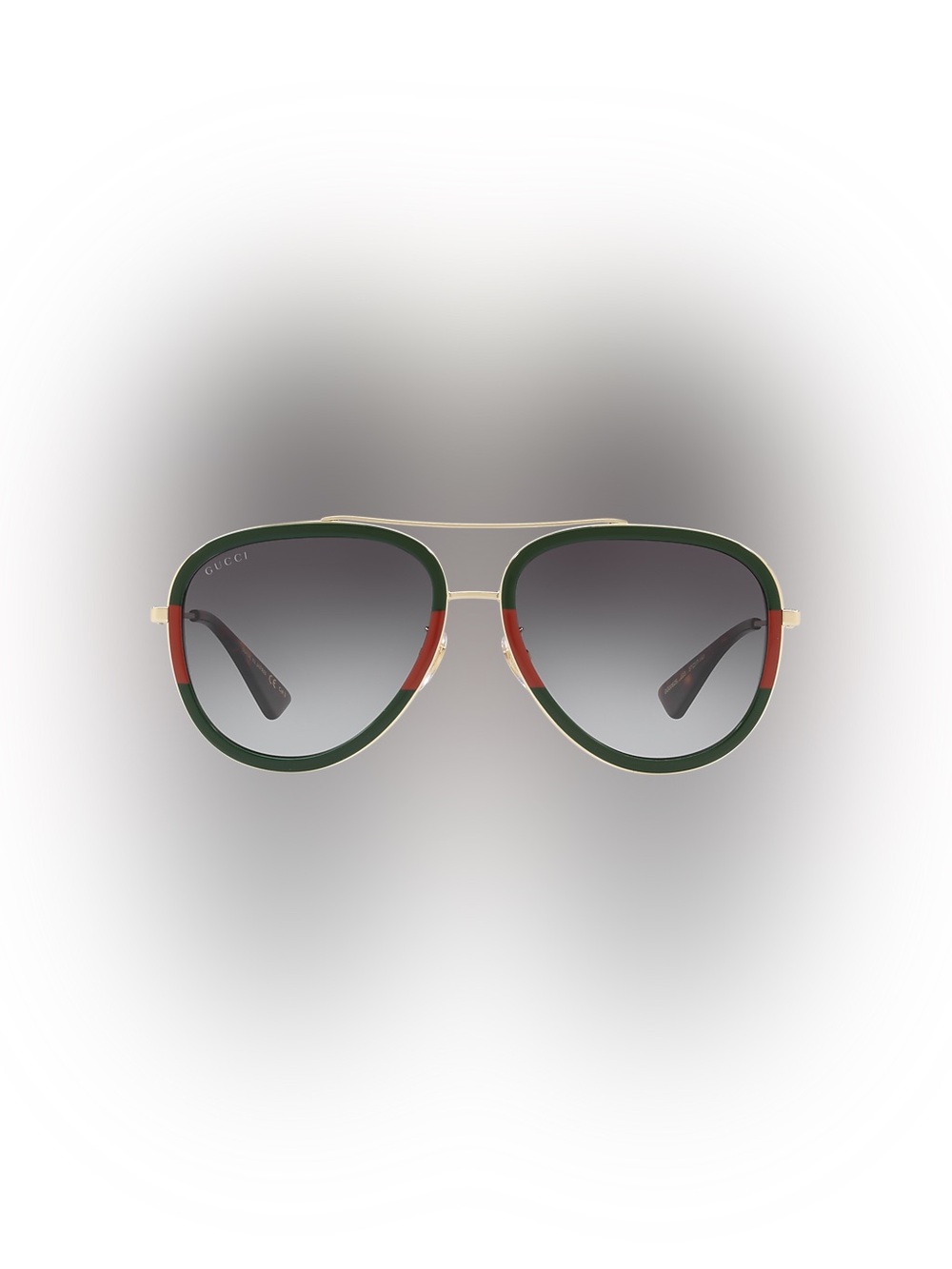 Gucci Aviator Sunglasses in Green and Red Trim